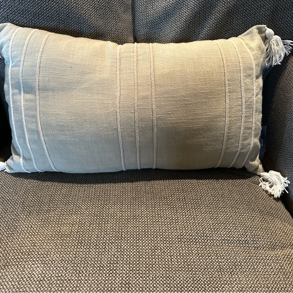 Nautica Cream Decorative Lumbar Pillow with Tassels